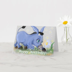 Bebê Cartão de Aniversário Pequeno Donkey e Daisy