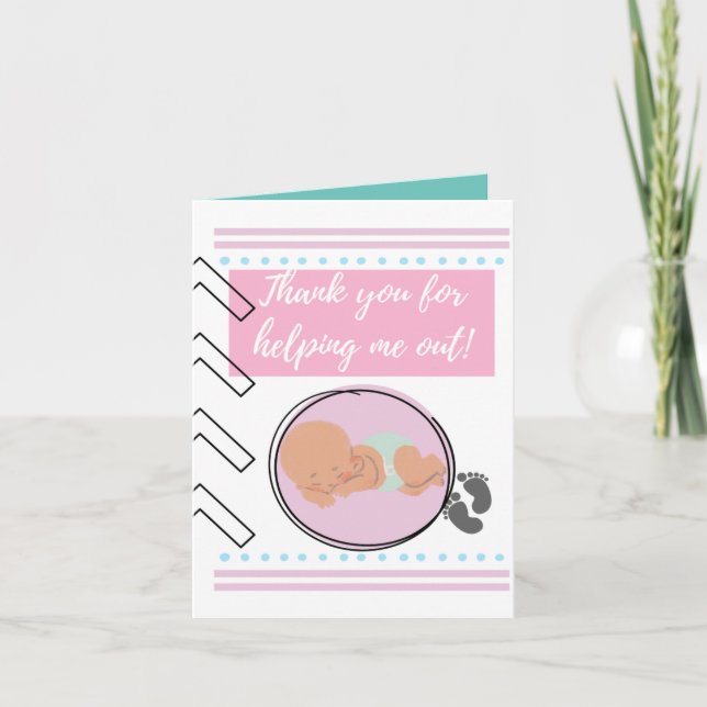 Bebê cartões de agradecimentos para Doulas, partei (Frente)
