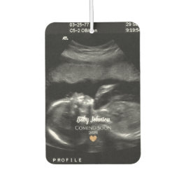 Bebê chegando Em Breve Ultrassom Dourado coração