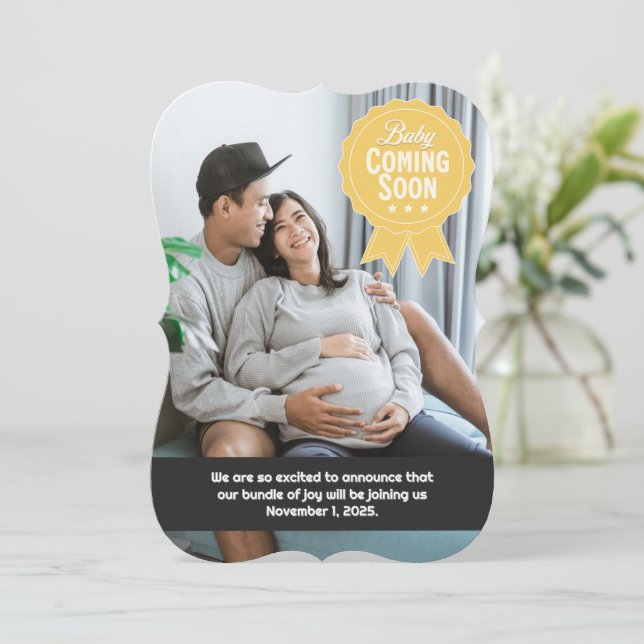 Bebê chegando Rapidamente Anúncio de Gravidez (Em pé/Frente)