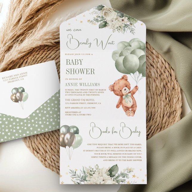 Bebê Churrasco de Balões de Urso de Pelúcia Verde  (Criador carregado)
