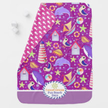 Cobertor de bebê magenta de praia fofo