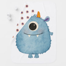 Cobertor de Bebê Monstro Azul Fofo – Presente de B