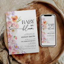 Bebê Colorido no Convite Bloom | Flores de Verão