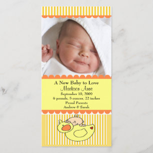 Bebê com anúncio do nascimento da FOTO do pato