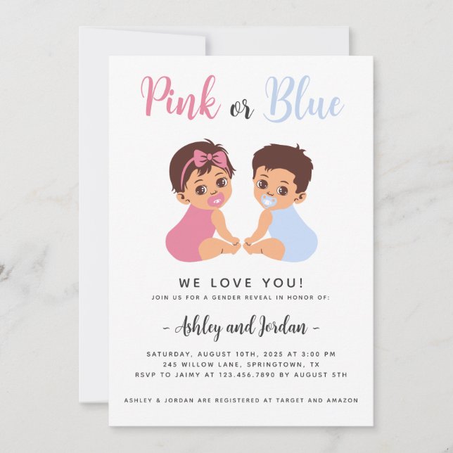 Bebê com Gênero Pacificador Revelar Convite (Frente)