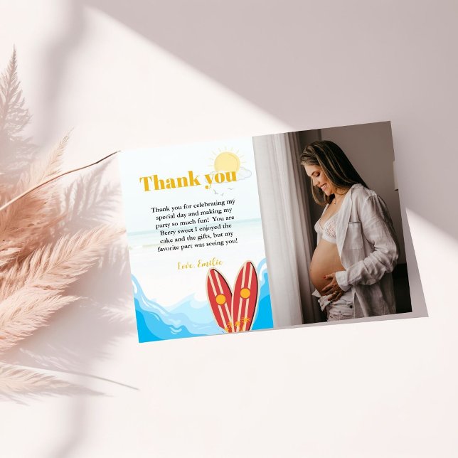 Bebê da praia no Cartões de agradecimentos do Chá  (Criador carregado)