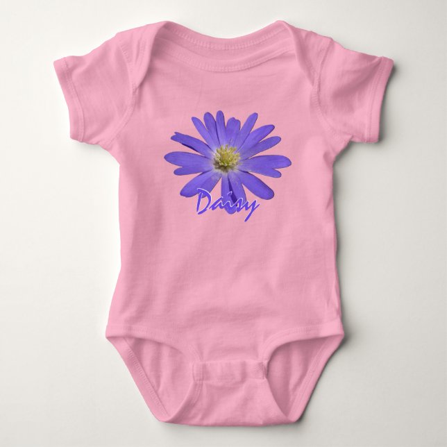 Bebê Daisy Creeper Orgânico Flor Roxa Top Bebê (Frente)