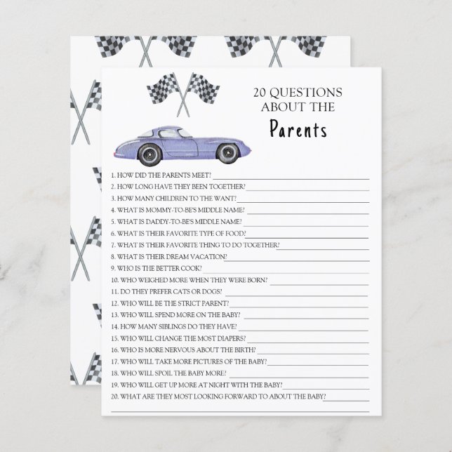 Bebê de corridas aquáticas - jogos sobre os pais (Frente/Verso)