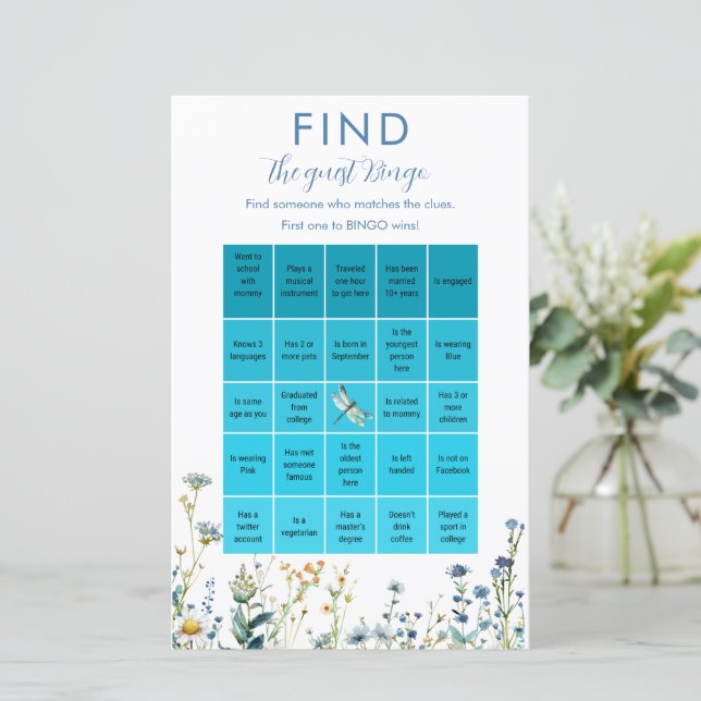 Bebê de flores silvestres no jogo do Bingo do chá  (Em pé/Frente)