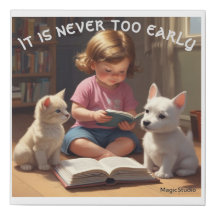 Bebê de IA Lendo para Animais