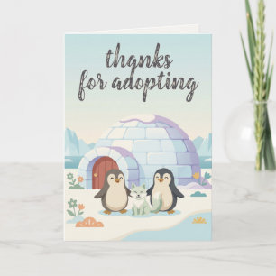 Bebê de Pinguim Fofo Cartão de Adoção de Novo An