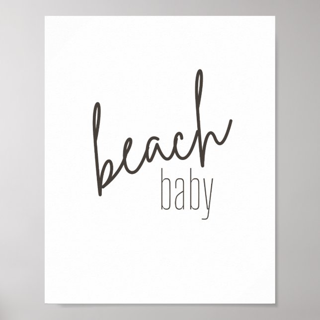 bebê de praia. Cartaz e Impressões (Frente)