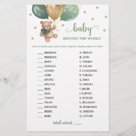 Bebê De Urso De Teddy Em Torno Do Jogo Mundial