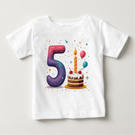 Bebê Designs de camiseta para o aniversário de cinco an