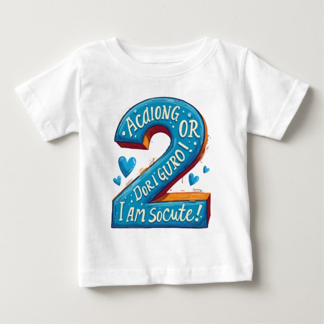 Bebê Designs de camiseta para o aniversário de dois ano (Frente)
