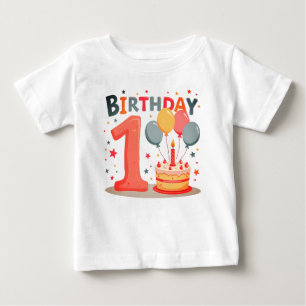 Bebê Designs de camiseta para o aniversário de um ano