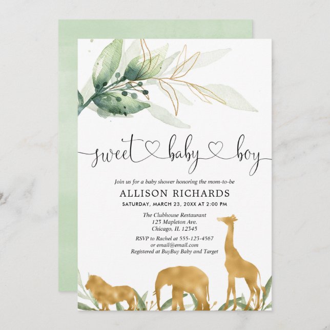 Bebé do doce do convite do chá de fraldas do (Frente/Verso)