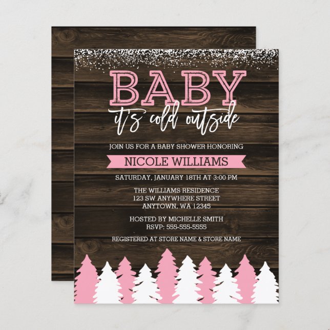 Bebê do orçamento Está frio fora da neve Garota do (Frente/Verso)