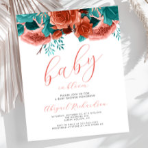 Bebê do Orçamento no Bloomal Coral Chá de fraldas 