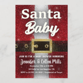 Bebê do papai noel - convite do encanto do brilho