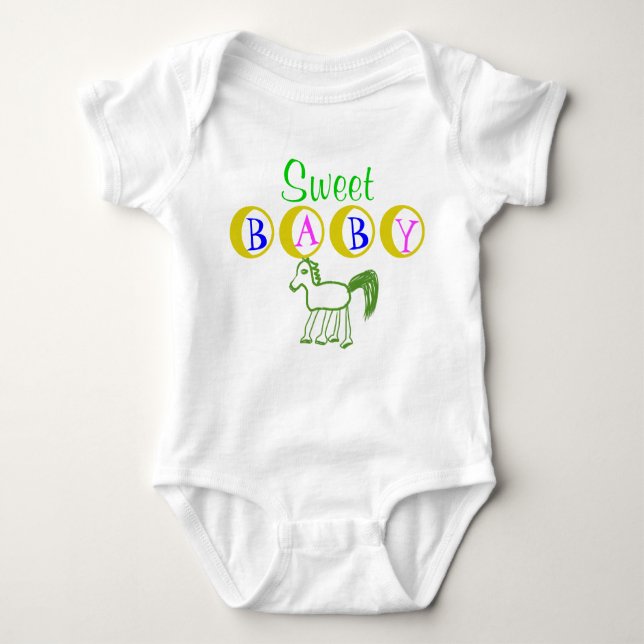 Bebê doce com camisa de Criança de cavalo (Frente)