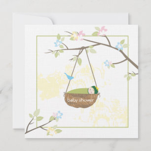 Bebê dormindo - Convite para Chás de fraldas