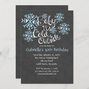 Bebê é convite exterior frio do aniversário