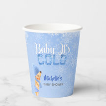 Bebê É Frio Floco de Neve Azul Menino Chuveiro