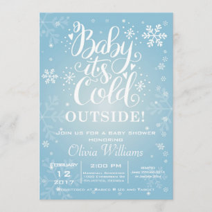 Bebê É Frio Fora Do Chá de fraldas Convite