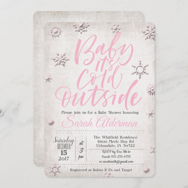 Bebê é o convite para Chás de fraldas externos fri (Frente/Verso)