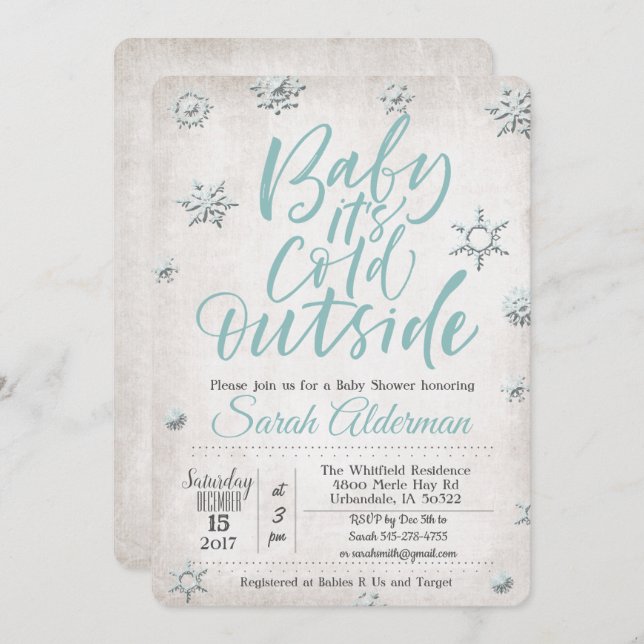 Bebê é o convite para Chás de fraldas externos fri (Frente/Verso)