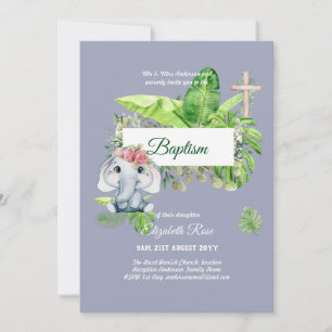 Bebê Elefante BAPTISM Bautizo Bautismo Convite