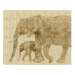 Bebê Elefante com a Mãe