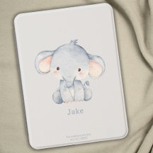 Bebê Elefante e Nome em Aquarela Fofa
