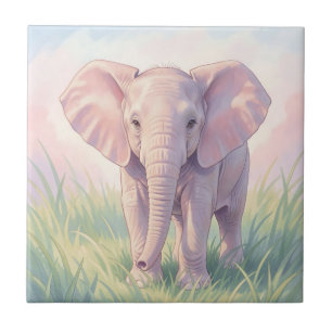 Bebê Elefante Fofo Prado Pastel