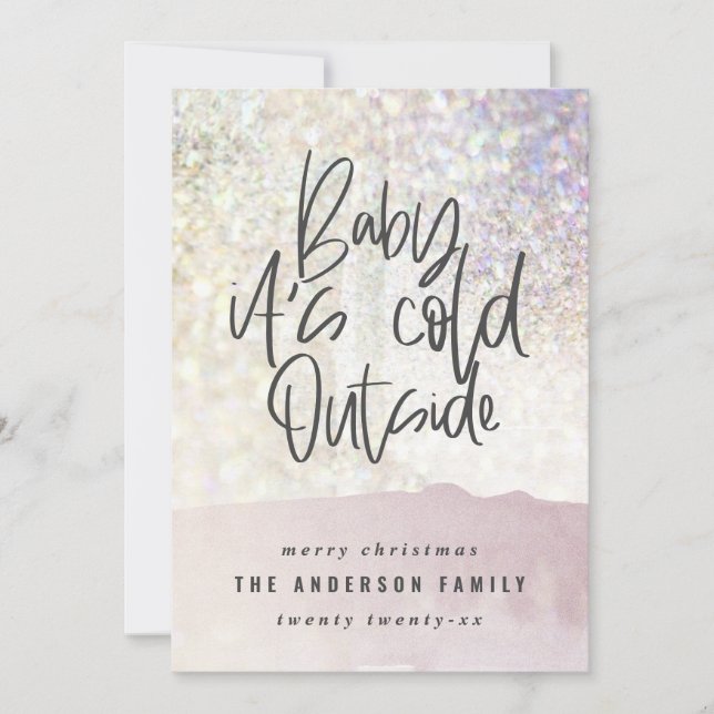 Bebê elegante está frio fora do Natal (Frente)