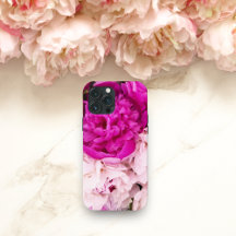 Bebê Elegante Rosa e Peônias Fúcsia