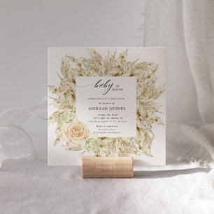 Bebê Em Bloom Bohemian Chá de fraldas Convite