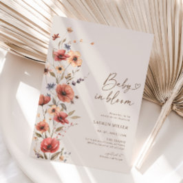 Bebê Em Bloom Boho Convite Para Chá de fraldas Flo