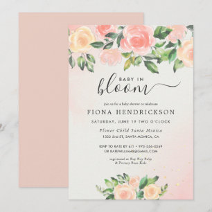 Bebê em Bloom Chá de fraldas Floral Rosa e Pêsse