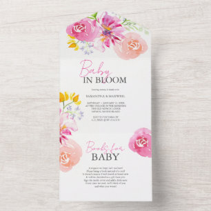Bebê em Bloom Watercolor Bebê Chamas