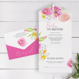 Bebê em Bloom Watercolor Bebê Chamas