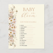 Bebê em Flor Boho Jogo de Chá de Bebê Neutro