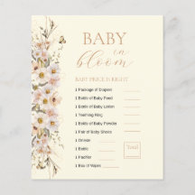 Bebê em Flor Boho Neutro Jogo para Chás de Bebê