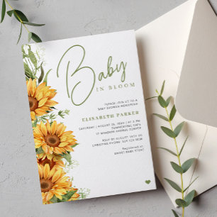 Bebê em flor elegante convite de chá de bebê de gi