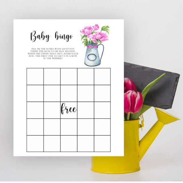 Bebê em flor! Jogo de bingo para chá de bebê (Criador carregado)