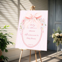 Bebê em flor placa de boas-vindas para chá de bebê