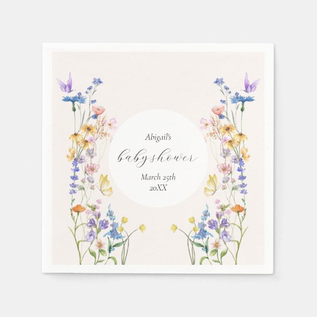 Bebê em guardanapos de chá de fraldas (Frente)