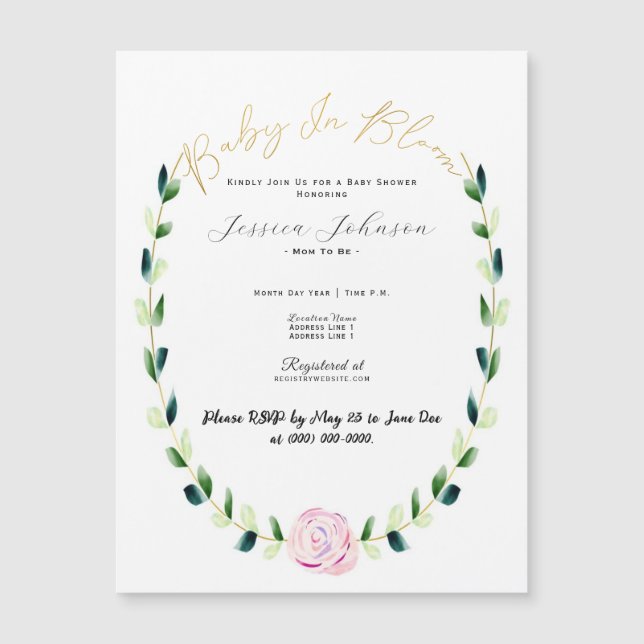 Bebê em Sangue - Floral Watercolor E Cartão Dourad (Frente)